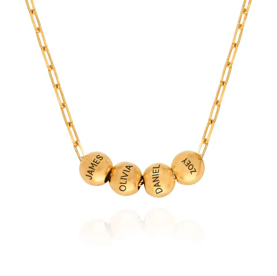 18K Gold Round Charm Bead