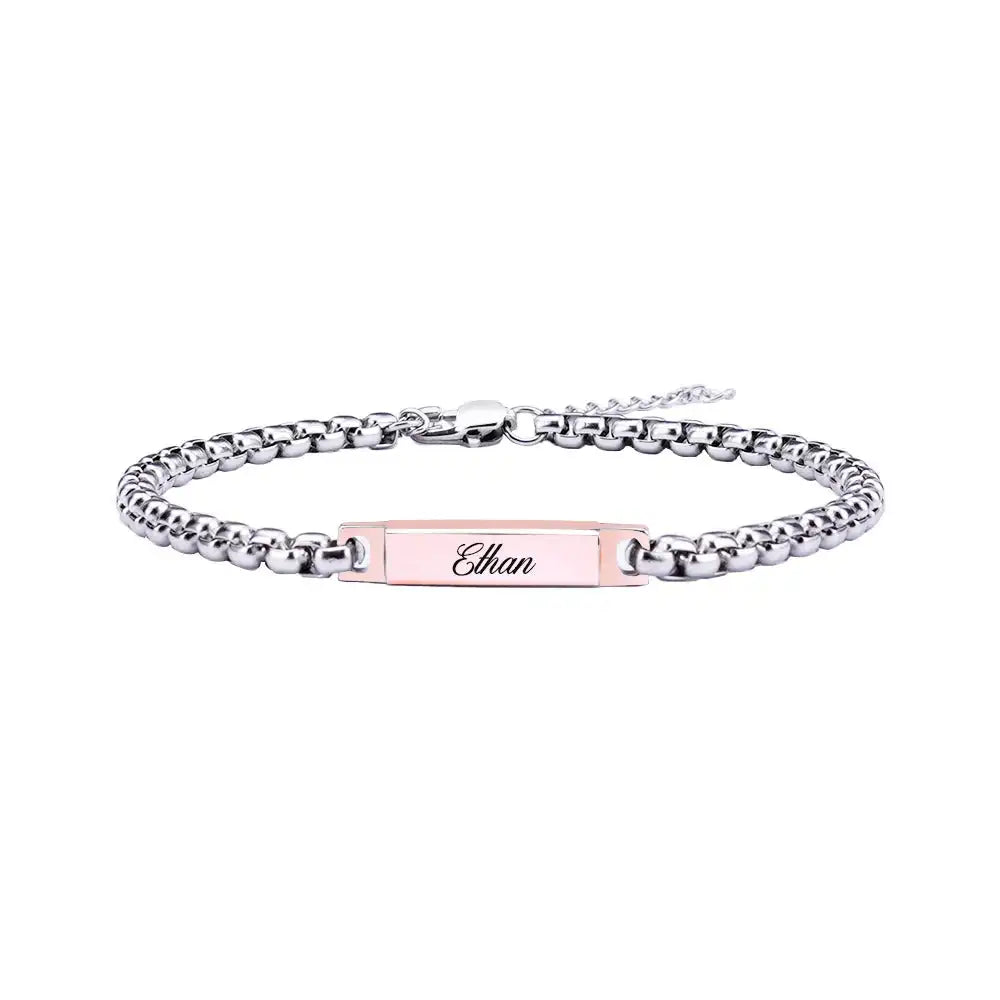 Personalized Engraved Bracelet - W/Rose Box