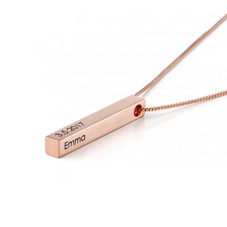 Personalized 3D Bar Necklace