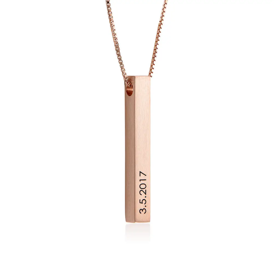 Personalized 3D Bar Necklace