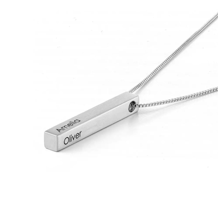 Personalized 3D Bar Necklace