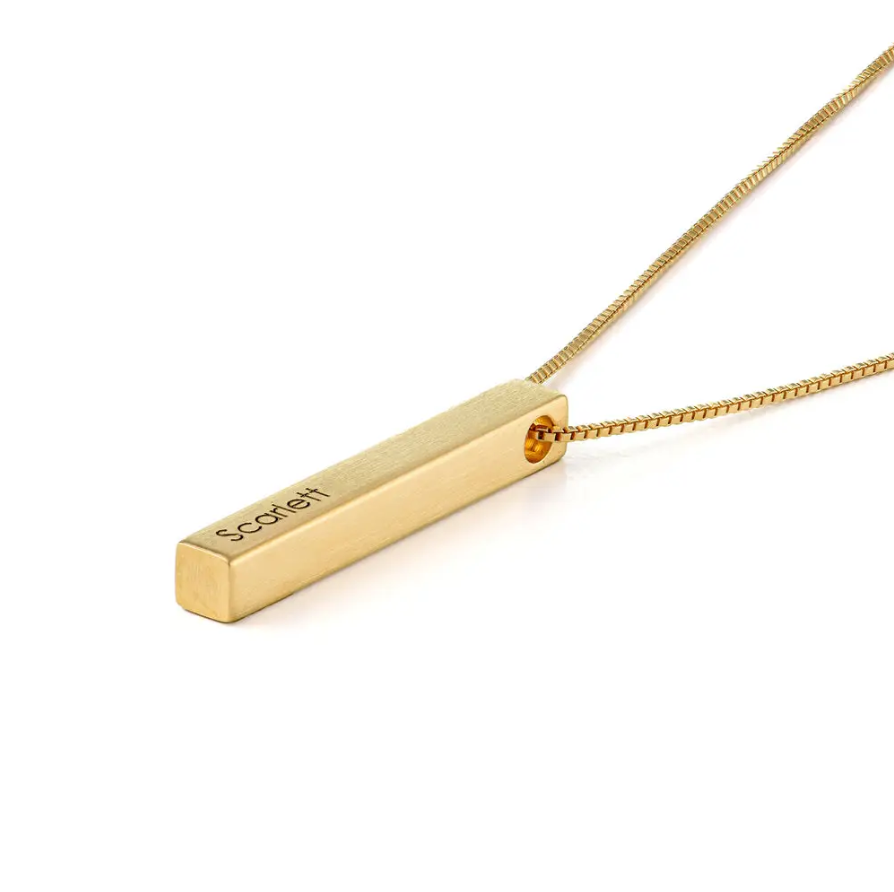 Personalized 3D Bar Necklace