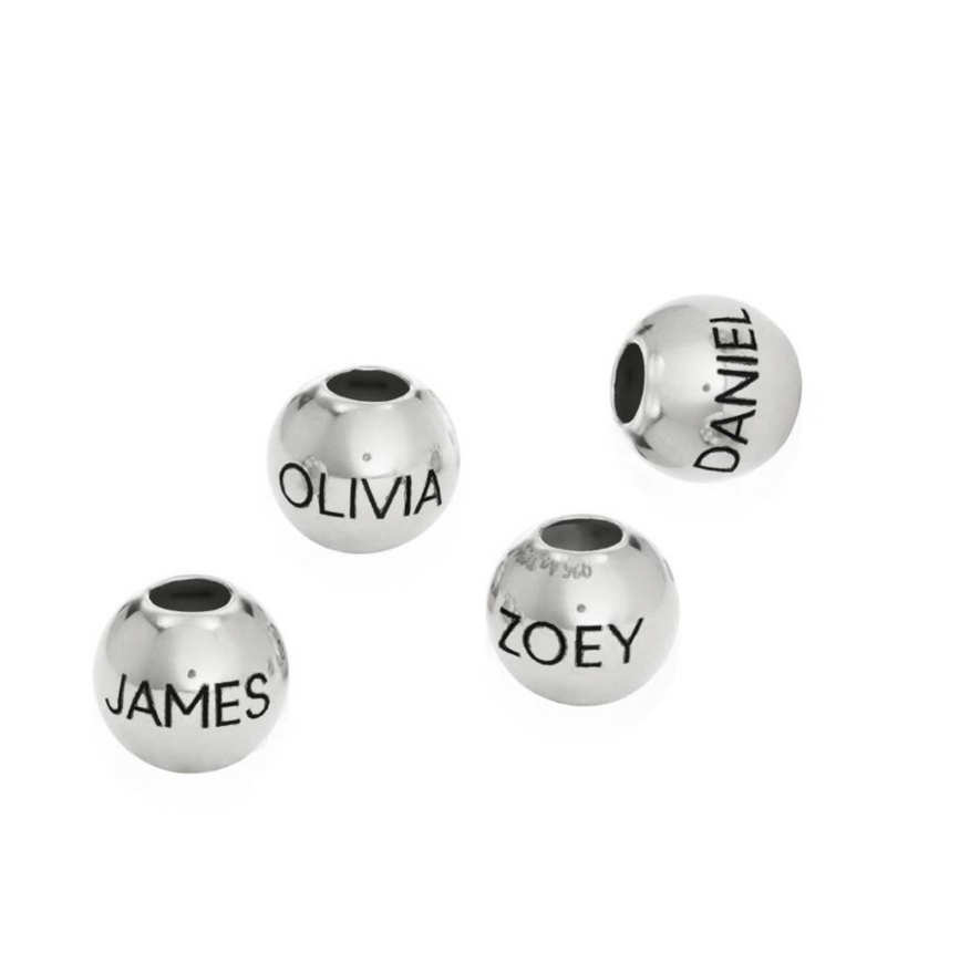 18K Gold Round Charm Bead