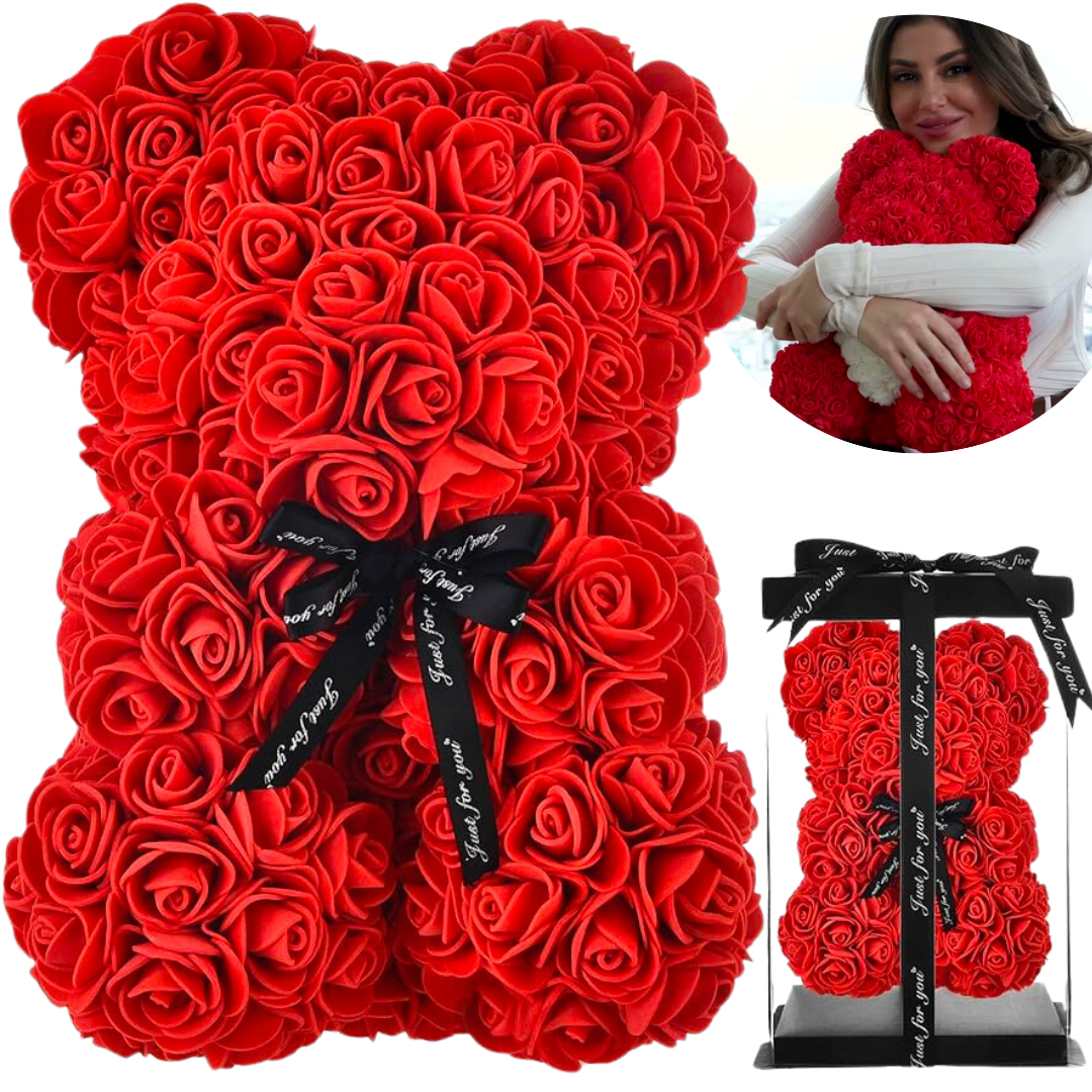 Rose Teddy Bear - W/Gift Box